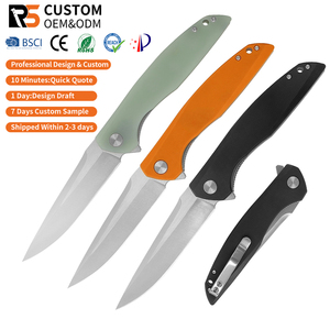 Cuchillo Plegable Táctico de Supervivencia para Camping, con Hoja de Acero 8CR14 OEM y Mango G10, con Clip - Product Image 1