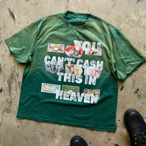 T-shirt ample et lourd de style streetwear, design vierge, délavé à l'acide, 100% coton, écologique, pour homme - Product Image 3