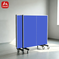 Vente directe d'usine, table de ping-pong pliable d'intérieur, table de tennis de table professionnelle avec roulettes