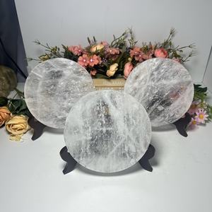 Cristal de Cuarzo Transparente Natural en Rodaja Redonda Pulida, Adorno para Sala de Estar, Escritorio, Decoración del Hogar, Regalo Artesanal, Recuerdo - Product Image 1