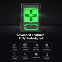Niveau laser à faisceau vert, mini niveau laser, outil d'alignement avec pochette de rangement pour la construction et le bricolage à domicile, prix d'usine en gros