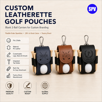 Pochette de golf en cuir PU personnalisable avec logo, vente en gros, porte-balles de golf professionnel, cadeau d'affaires, sac banane de golf