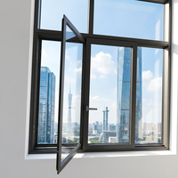 Fenêtre coulissante horizontale moderne en alliage d'aluminium durable, insonorisée, isolante thermiquement, hermétique, avec verrouillage, pour cuisine extérieure
