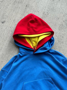 Felpa con Cappuccio Y2k Personalizzata da Uomo, Stile Streetwear, Colorblock, Pesante, Taglio Corto, Triplo Strato, Pullover con Cappuccio in Un Pezzo - Product Image 3
