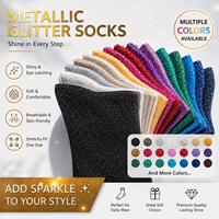 Chaussettes scintillantes tendance printemps-été pour femmes, chaussettes en tricot de couleur unie, chaussettes fines respirantes en soie dorée et argentée