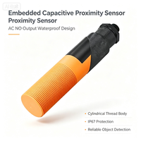 Sensor de Proximidad Capacitivo Integrado a Prueba de Agua, Salida AC NO, Rosca Cilíndrica, Interruptor de Proximidad IP67