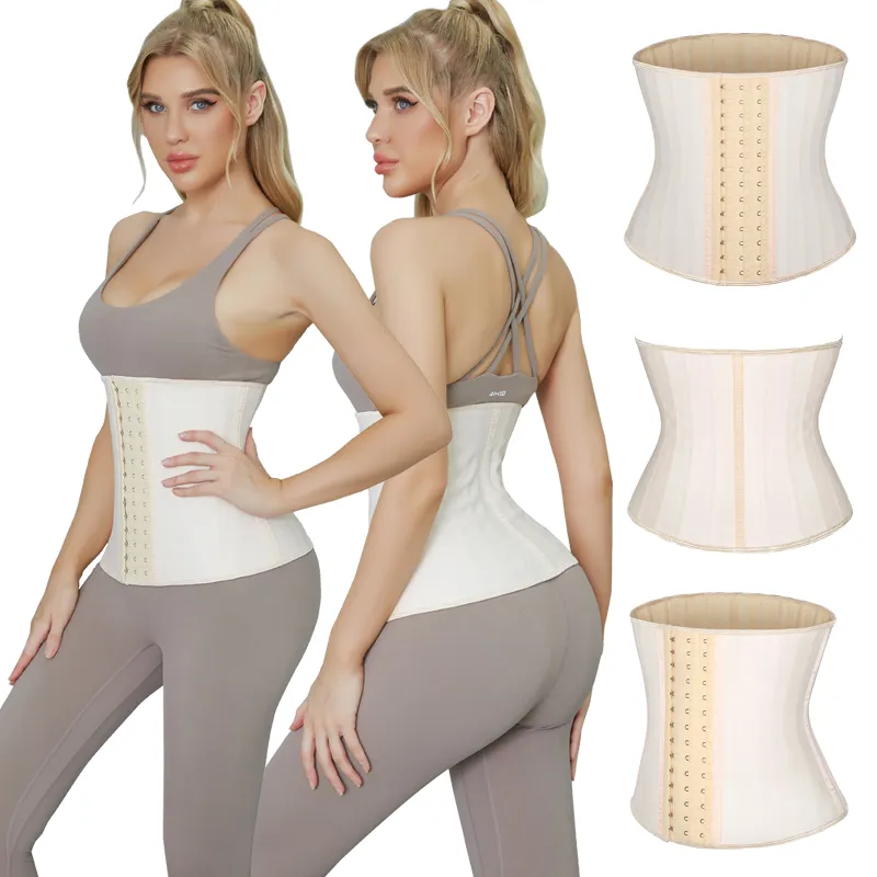 Wholesale Price Top Quality 25 Steel Bone Weight Loss Super Tight Latex Fajas Waist Trainer Cincher With 3 Hooksアン奇瑞