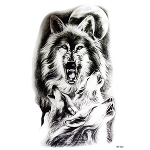 Tatuajes Temporales Realistas de Animales en Papel para Hombres, Mujeres y Adultos - Diseños de <span class=keywords><strong>Lobo</strong></span>, Tigre y Rosa, Adhesivos Blancos Indios Modernos y Sexys - Product Image 3