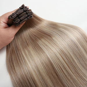 Volume di alta qualità Genius Weft <span class=keywords><strong>Hair</strong></span> extension naturale 100% russo capelli umani cuticola allineato Remy Light Light per Balayage - Product Image 1