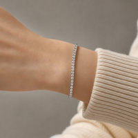 Bracelet tennis en diamant de laboratoire de 10 carats, taille ronde, 4 mm, quatre griffes, or blanc massif 18 carats, 6,75 pouces, certifié IGI, personnalisé