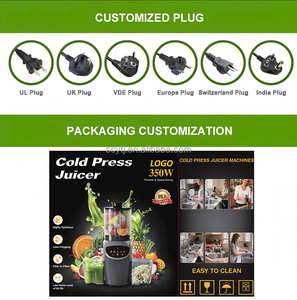 Extractor de Jugos Lento de Presión en Frío, de Alta Gama, Eléctrico, 350W, 50 RPM, Retención de Nutrientes, Silencioso (60dB), 2.5L, Alto Rendimiento, CE FDA, para Frutas - Product Image 6