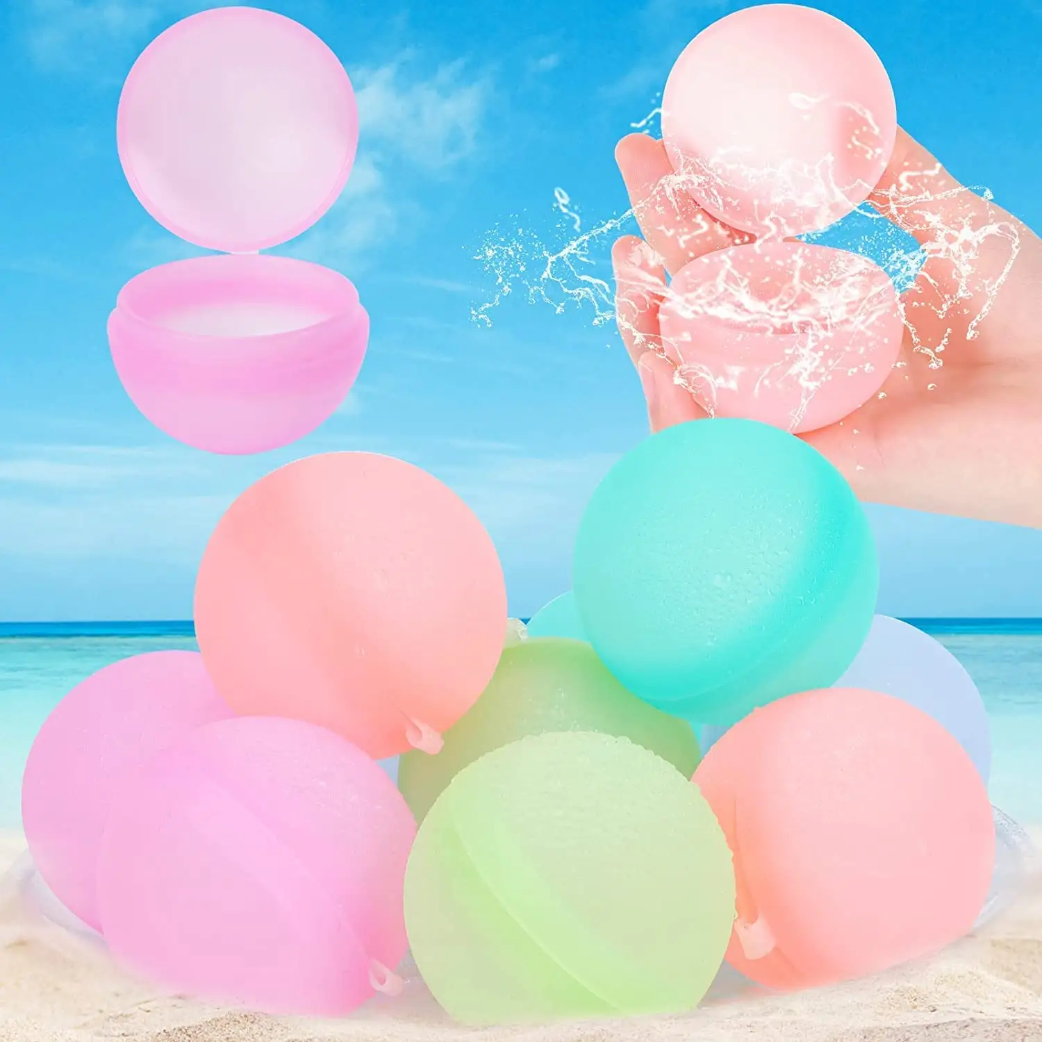 Silicone Water Balloon Reusable Quick Fill Water Bulk Water Balloons for Summer Children Pool Play