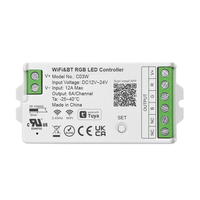 Contrôleur LED RGB Tuya Smart Life WiFi RF avec télécommande, 12V 24V, 3 canaux, pour bande lumineuse, avec synchronisation automatique