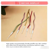 Bougies longues et fines courbées pour gâteaux, bougies spirales dorées colorées pour décorations d'anniversaire et de mariage