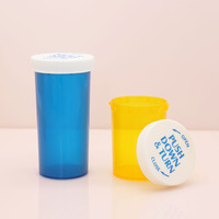 8DR conteneur de pilule PP en plastique résistant aux enfants, bouteille de capsule jaune de médecine Portable avec couvercle pour enfants en stock