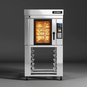 Four à convection rotatif Ukoeo à cinq plateaux, équipement de boulangerie commercial, électrique, autoportant, porte à charnières, prise EU - Product Image 1
