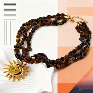 Colliers pendentifs personnalisés en acier inoxydable avec perles, couleur claire, or 14 carats, luxe, pour hommes et femmes, résistants au ternissement - Product Image 2