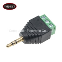 Conector de Audio de 3.5mm, Latón Chapado en Oro, 2 Pines, Macho, BNC, 5A, 12V, Sin Soldadura, Terminal para Auriculares DIY