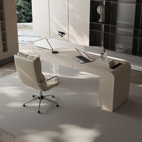 Bureau de travail moderne de style nordique, crème, écologique, sain, avec tiroirs de rangement, en bois, pour la maison, la villa ou la chambre à coucher