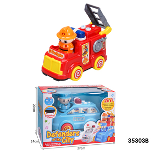 FiveStar Electric City Rescue <span class=keywords><strong>Ambulance</strong></span> et voiture de police Jouets en plastique avec musique et effets de lumière pour enfants - Product Image 3