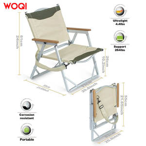 Silla de playa plegable portátil y ligera Woqi con asa y correa para el hombro, color lechoso - Product Image 5