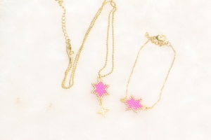 Collana con Ciondolo a Stella Esagonale e Diamante a Quattro Punte, Stile Classico alla Moda, Tessuta a Mano con Miyuki, Personalizzabile, Vendita all'Ingrosso - Product Image 5