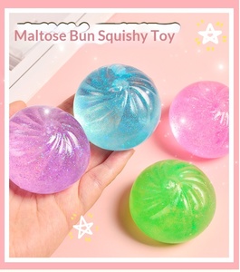Jouet anti-stress en forme de mini-boulette personnalisable en gros, jouet mignon en forme de pain, jouet souple en TPR à presser pour enfants et adultes - Product Image 3