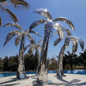 Tùy Chỉnh Ngoài Trời Khu Nghỉ Mát Vườn Hiện Đại Lớn 304/316ss Đánh Bóng Nghệ Thuật Cuộc Sống Kích Thước Cây Cọ Thép Không Gỉ Điêu Khắc Cho Công Cộng Trang Trí Nội Thất - Product Image 2