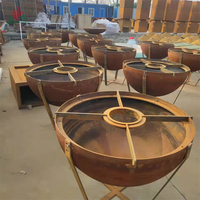 Nouveau design Brasero d'extérieur en acier Corten, Grilles de barbecue métalliques, Brasero pour cuisines de fête européennes