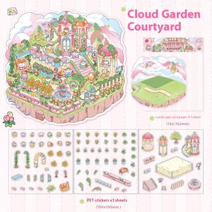 Eslite Dream Series 3D Laser Sticker Escena en miniatura de dibujos animados creativos para paisajismo al aire libre Diversión See Meow Star Pared decorativa - Product Image 6