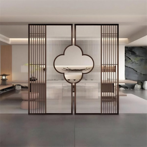 Le nouveau paravent en fer forgé de style chinois pour l'entrée du salon, le hall, le bureau, la grille de fond et les découpes ajourées - Product Image 3