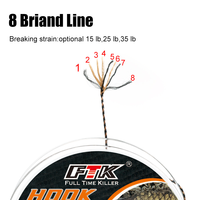 Ligne de pêche à la carpe tressée TUOLI en PE 8X, 20M, 15LB/25LB/35LB, pour accessoires de pêche – Vente en gros