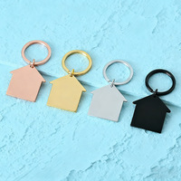Ywyougang personnalisable en acier inoxydable métal porte-clés imprimé au Laser à la mode maison intérieure pendentif conception cadeau d'anniversaire