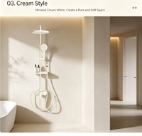 Panneau de douche thermostatique gris anthracite à grand débit, avec jets de pluie haute pression et jets corporels, ensemble de mitigeur de douche pour salle de bain d'hôtel