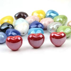 Bracelets et colliers en céramique en forme de cœur de pêche, en argile, en porcelaine, faits à la main, tressés, accessoires de bijoux - Product Image 6