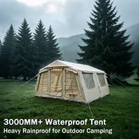 Tente familiale gonflable de luxe 13,68 m² en Oxford 420D, maison de glamping avec plafond de 2,3 m de haut, double porte et lucarne, usine OEM
