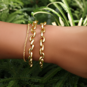E035-210-018B สร้อยข้อมือแฟชั่นแบบโซ่และแบบเชื่อมต่อ - Product Image 3