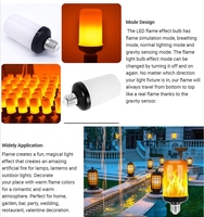 Lampe de décoration d'émulation scintillante lumières de décoration de noël ampoule de feu à effet de flamme LED pour décoration de fête