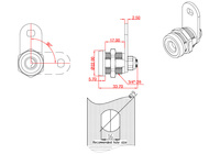 Serrure à came JK519 à 90 degrés 19 mm pour armoire, rotation gauche/droite, pour meubles de chambre, salle de bain, hôtel, armoires à outils, boîtes aux lettres