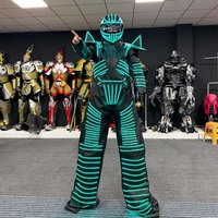 Costumes de danse et ensembles de scène à éclairage LED, tenues de boîte de nuit imprimées exotiques pour fêtes et événements d'anniversaire