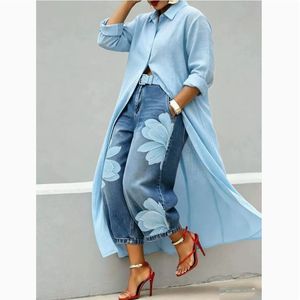 Nuova Camicia Lunga Estiva 2026 alla <span class=keywords><strong>Moda</strong></span> ed Elegante, Casual, Ricamata, in Maglia, con Colletto a Bottoni, Tinta Unita <span class=keywords><strong>e</strong></span> Logo Frontale - Product Image 6