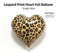 Nouvel ensemble de ballons en forme de cœur à imprimé léopard de 18 pouces pour les mariages, les fêtes de la Saint-Valentin, ballons décoratifs en gros