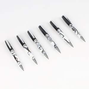 Stylo à bille en marbre acrylique, corps en résine colorée, luxe, fonction de torsion en métal, logo, stylo à bille pour cadeaux - Product Image 2