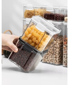 Hot-sale food-grade ABS+TRP+PET transparent plastic kitchen organizer airtight food storage container pantry organizer