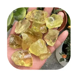 wholesale raw rough stone crystals healing stones yellow citrine raw gemstone for fengshui