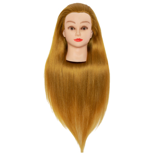 Tête de mannequin d'entraînement capillaire synthétique, pour femmes et hommes, lisses, vente d'usine - Product Image 1
