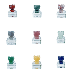 Cute Hello Kitty <span class=keywords><strong>Cat</strong></span> Crystal Carving Semi <span class=keywords><strong>Precious</strong></span> Gemstone Crystal Crafts intagliato a mano KT <span class=keywords><strong>Cat</strong></span> per la decorazione - Product Image 2