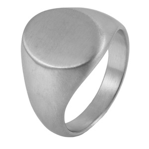 yunnique Men's <b>Titanium</b> Steel Oval <b>Ring</b> Steel Color Geometric Design Gift Jewelry - Product Image 5