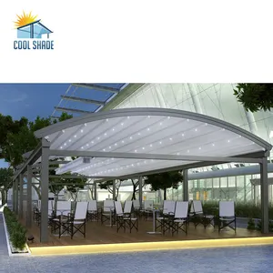 Toldo de telhado dobrável automático para exterior, cobertura de alumínio retrátil para pátio, cobertura solar luxuosa para telhado