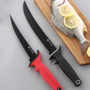 Cuchillo de Pesca Recto con Punta Caída, Cuchillo Bowie para Acampada al Aire Libre, Acero Inoxidable, Mango de Goma, 3mm de Grosor, 20cm, Multiusos, Bricolaje - Product Image 3